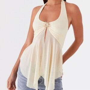 Peppermayo Sunbeam Yellow Mesh Top